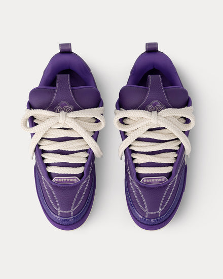 Louis Vuitton LV Skate Grained Calf Leather Purple Low Top Sneakers - 2