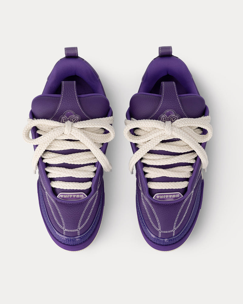 Louis Vuitton LV Skate Grained Calf Leather Purple Low Top Sneakers - 2