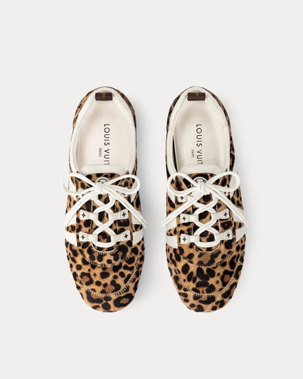 Louis Vuitton LV Sneakerina Leopard Print Brown Low Top Sneakers - 2