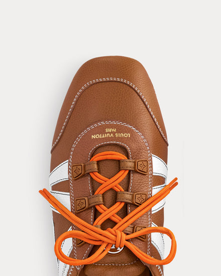 Louis Vuitton LV Sneakerina Leather Camel Low Top Sneakers - 5