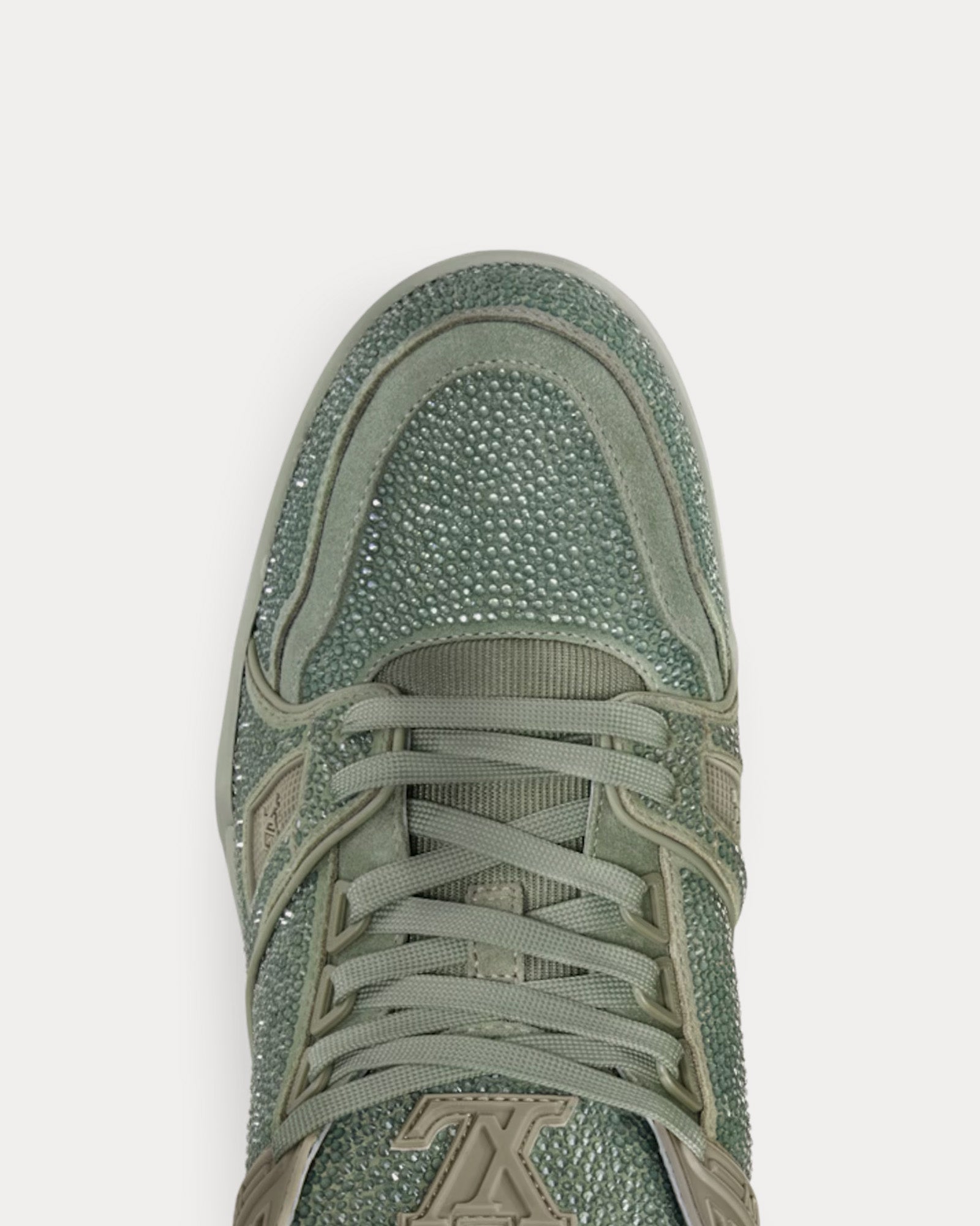 Louis Vuitton Men's LV Trainers with Swarovski Crystals Khaki Green Low ...