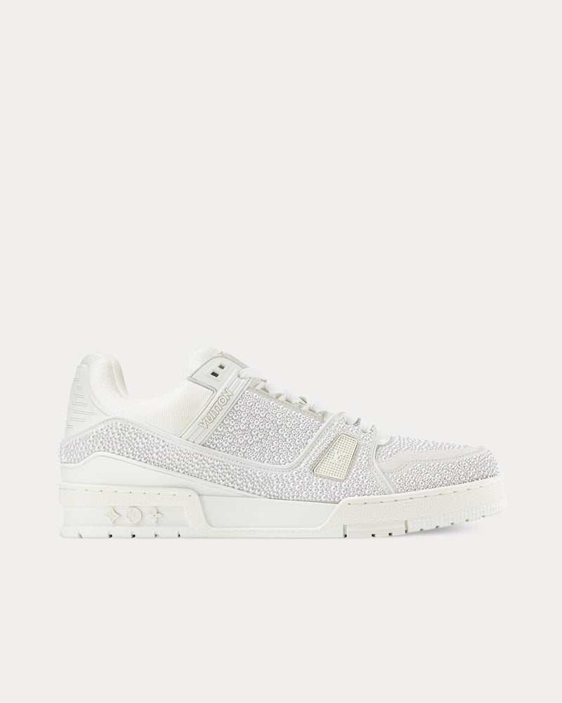Louis Vuitton LV Trainers with Swarovski Pearls White Low Top Sneakers - 1