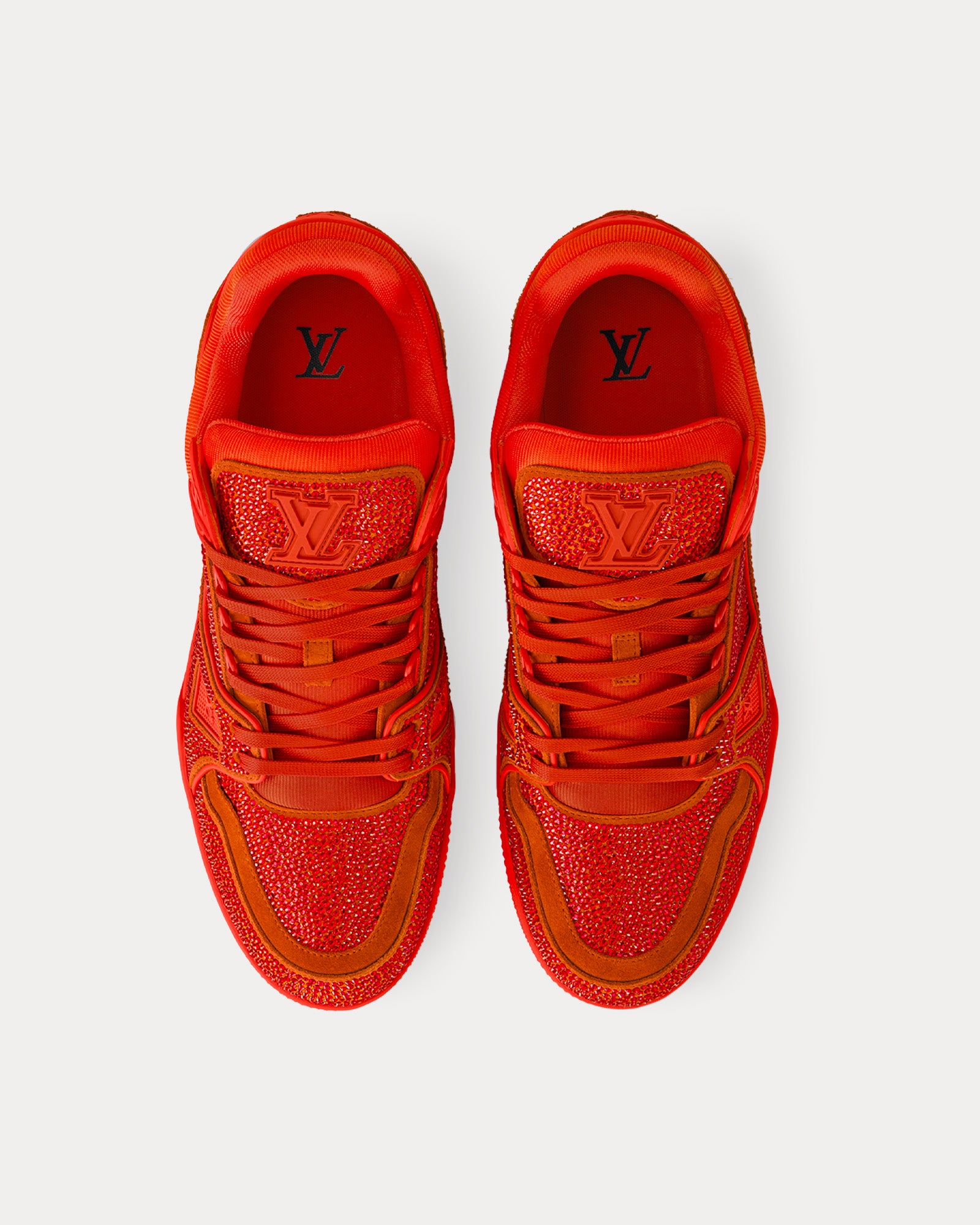 Louis Vuitton - LV Trainer Swarovski Crystals Orange Low Top Sneakers