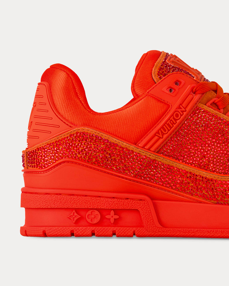 Louis Vuitton Men's LV Trainer Swarovski Crystals Orange Low Top ...