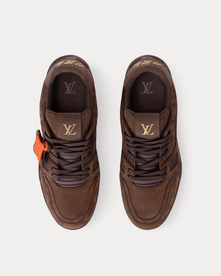 Louis Vuitton LV Trainers Damier-Embossed Nubuck Calf Leather Brown Low Top Sneakers - 2