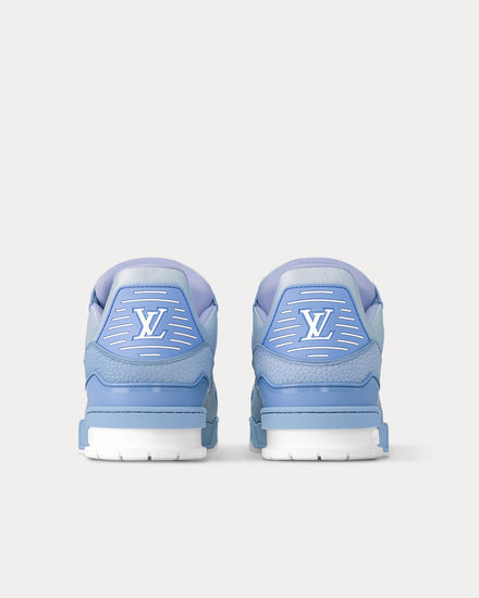 Louis Vuitton LV Trainer Grained Calf Leather Pastel Blue Low Top Sneakers - 3