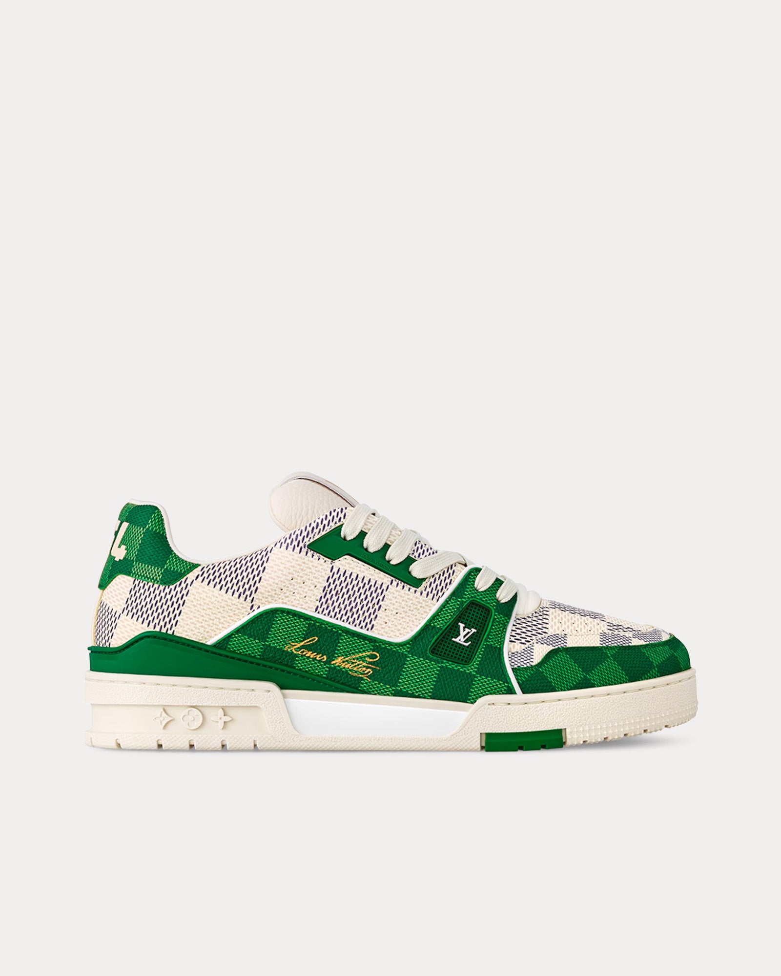 Louis Vuitton LV Trainers Damier Grained Calf Leather Green Low