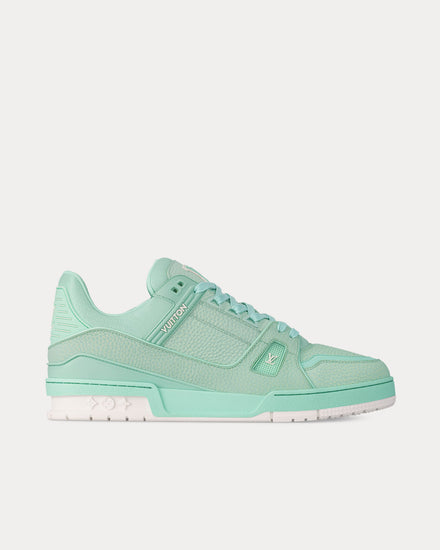 Louis Vuitton LV Trainer Grained Calf Leather Pastel Green Low Top Sneakers - 1