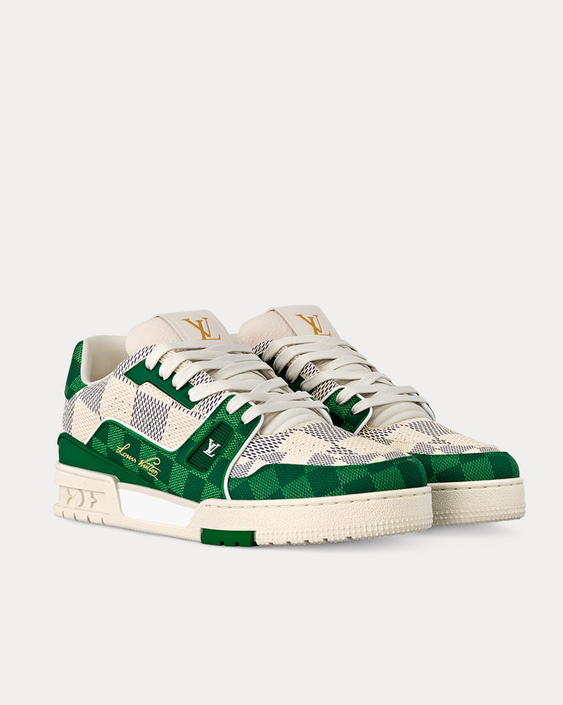 Louis Vuitton LV Trainers Damier Grained Calf Leather Green Low