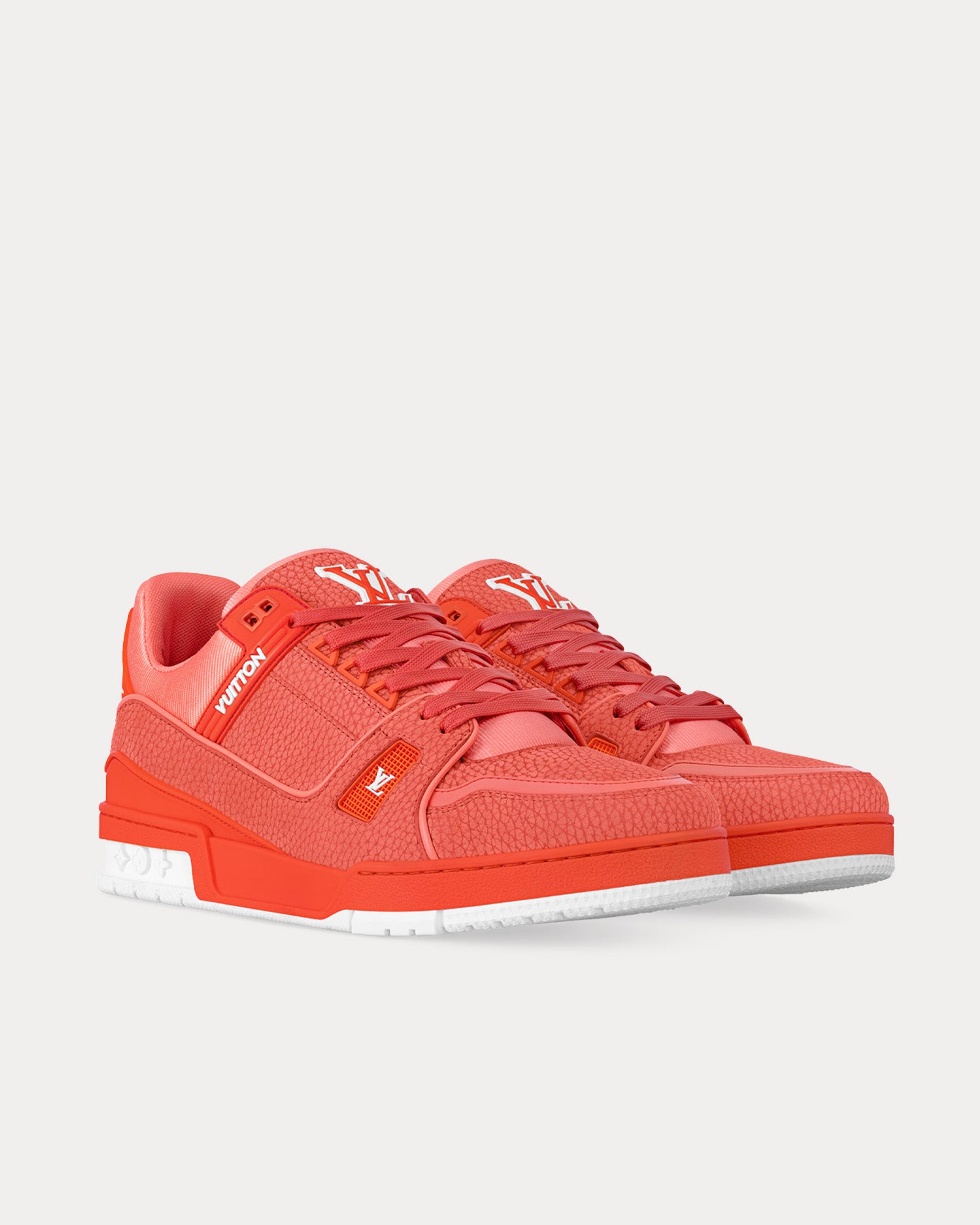 Louis Vuitton - LV Trainer Grained Calf Leather Pastel Orange Low Top Sneakers