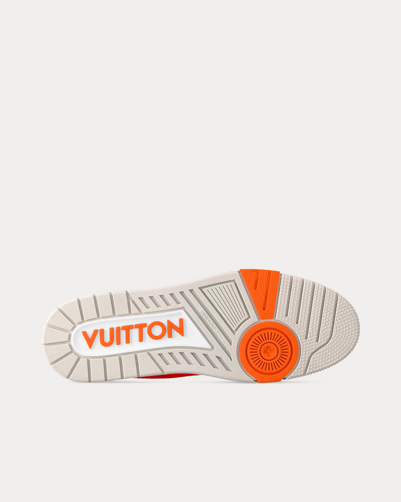 Louis Vuitton LV Trainers Damier Grained Calf Leather Orange Low Top Sneakers - 5