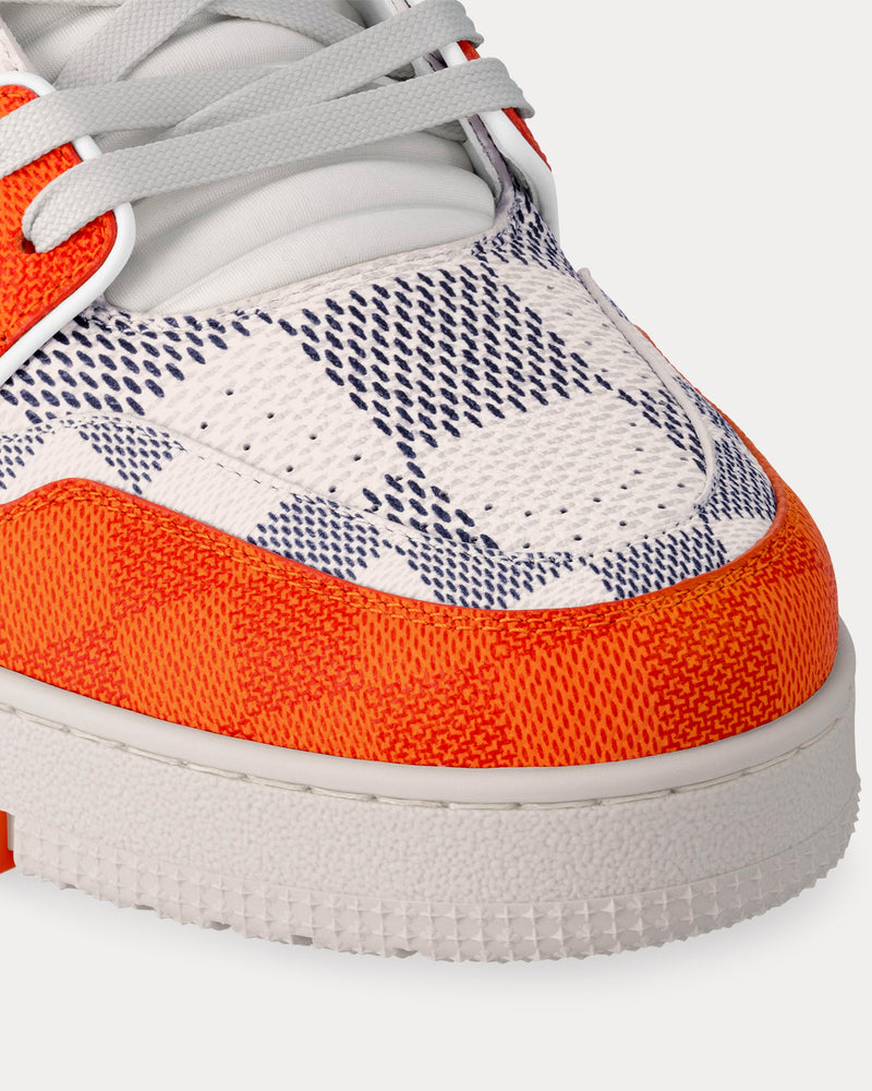 Louis Vuitton LV Trainers Damier Grained Calf Leather Orange Low Top Sneakers - 6