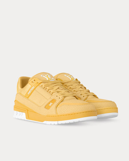 Yellow Louis Sneakers Mens Louis Vuitton Men's LV Trainer Grained