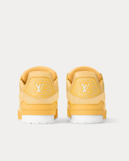 Louis Vuitton LV Trainer Grained Calf Leather Pastel Yellow Low Top Sneakers - 3
