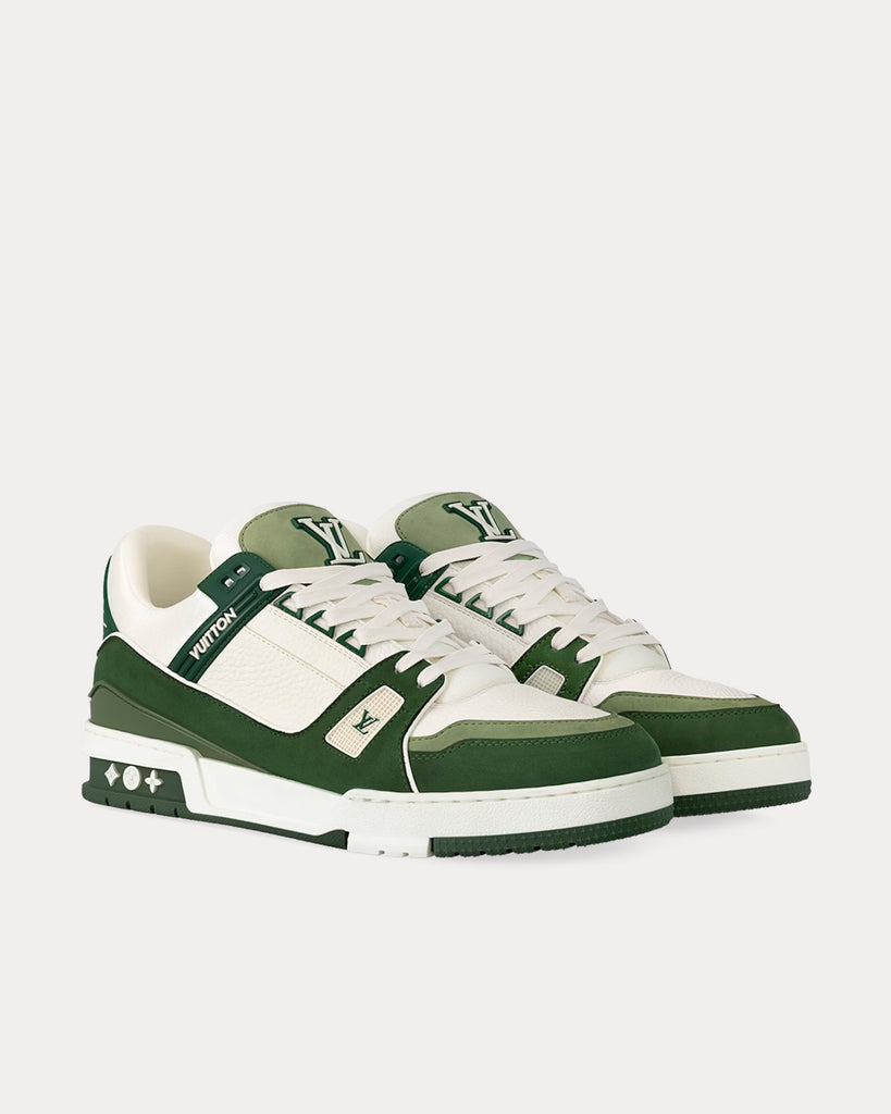 Louis Vuitton Green & White Trainer Shoes