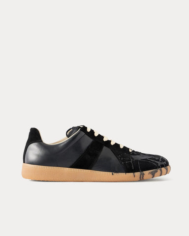 Maison Margiela Replica Paint Splatter Black Low Top Sneakers