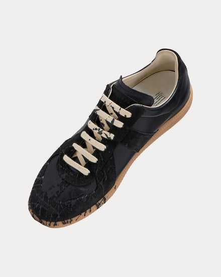 Maison Margiela Replica Paint Splatter Black Low Top Sneakers - 3