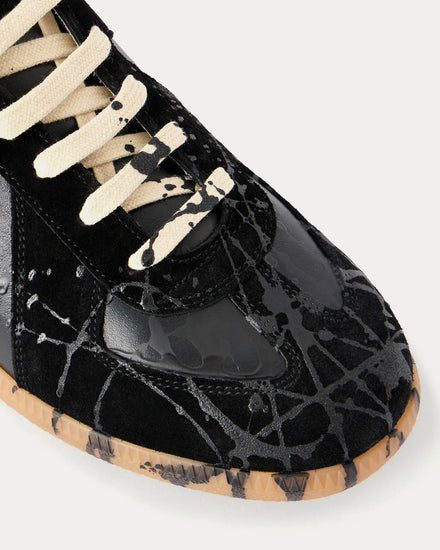 Maison Margiela Replica Paint Splatter Black Low Top Sneakers - 6