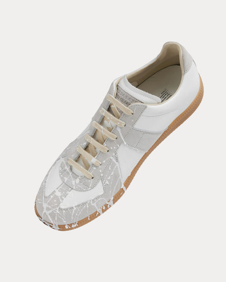Maison Margiela Replica Paint Splatter White Low Top Sneakers - 3