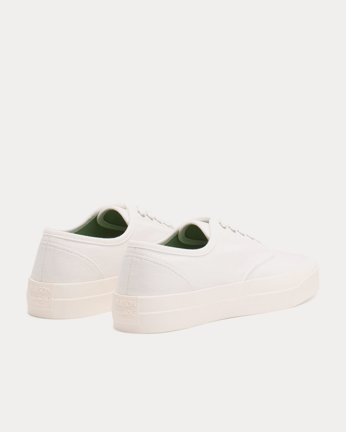 Maison Kitsuné - Laced Canvas White Low Top Sneakers