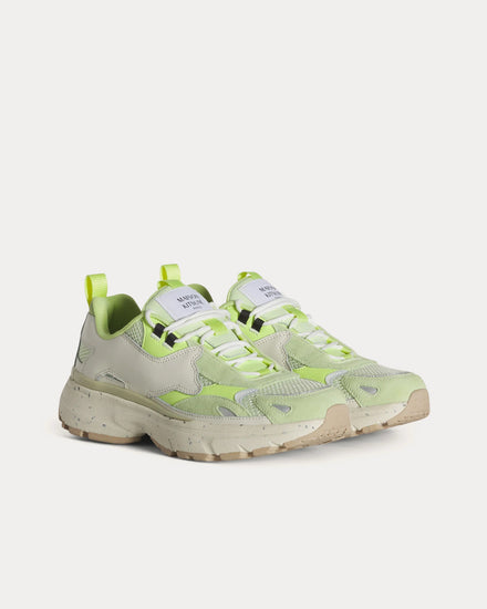 Maison Kitsuné Sora Runners Acid Lime / White Low Top Sneakers - 3