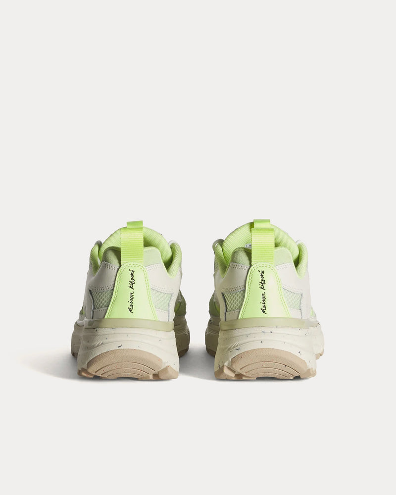 Maison Kitsuné Unisex Sora Runners Acid Lime / White Low Top Sneakers