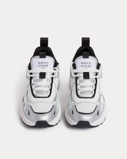 Maison Kitsuné Sora Runners Silver / White Low Top Sneakers - 2