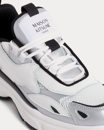 Maison Kitsuné Sora Runners Silver / White Low Top Sneakers - 5