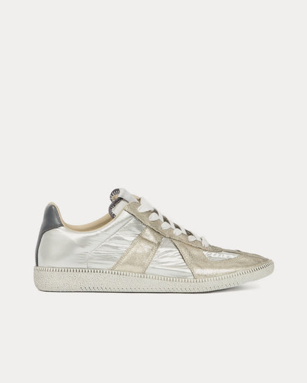 Maison Margiela Replica Iridescent Silver Low Top Sneakers - 1