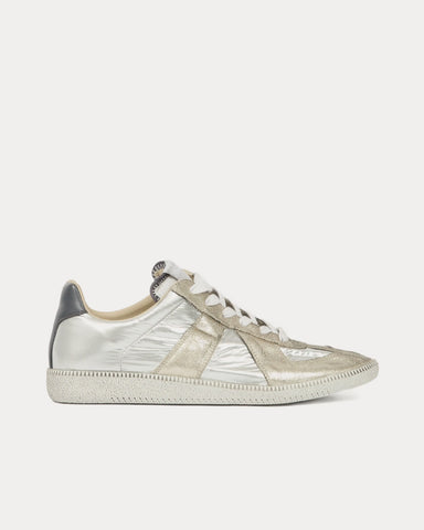 Maison Margiela Replica Iridescent Silver Low Top Sneakers