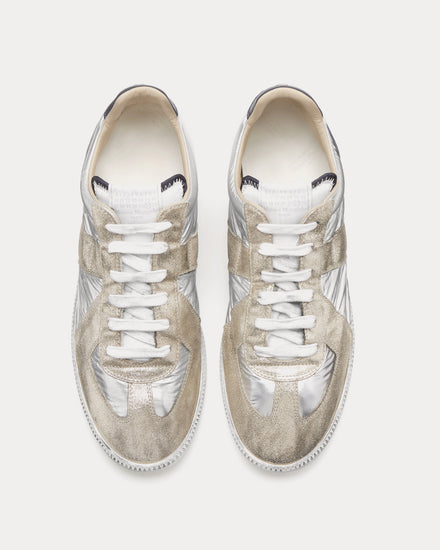 Maison Margiela Replica Iridescent Silver Low Top Sneakers - 3