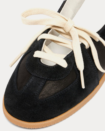 Maison Margiela Replica Soft Laced Ballet Black Slip On Sneakers - 5