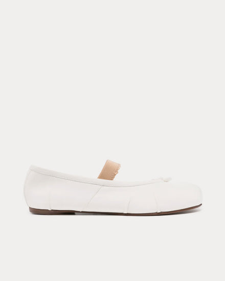 Maison Margiela Tabi Elastic Band Ballerina Ivory White Flats - 1