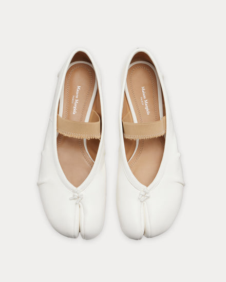 Maison Margiela Tabi Elastic Band Ballerina Ivory White Flats - 2