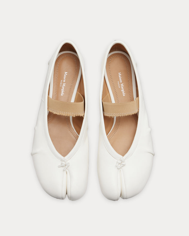Maison Margiela Tabi Elastic Band Ballerina Ivory White Flats - 2