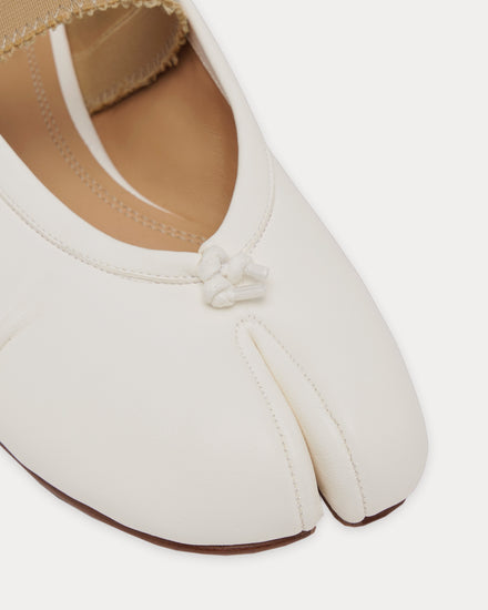 Maison Margiela Tabi Elastic Band Ballerina Ivory White Flats - 4