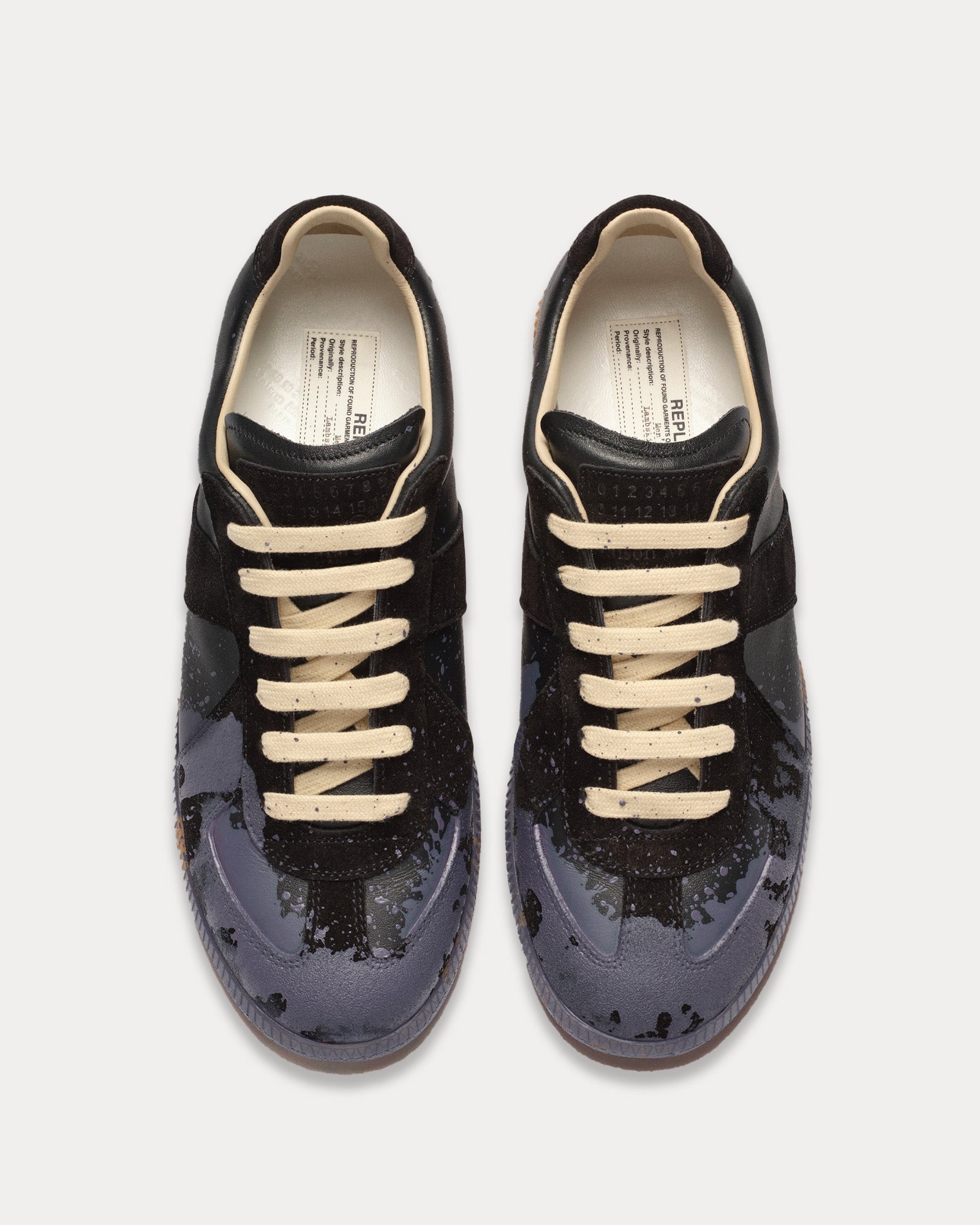 Maison Margiela - Paint Replica Black / Pewter Low Top Sneakers