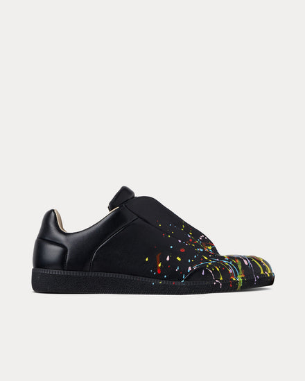Maison Margiela Future Paint Splatter Black Low Top Sneakers - 1