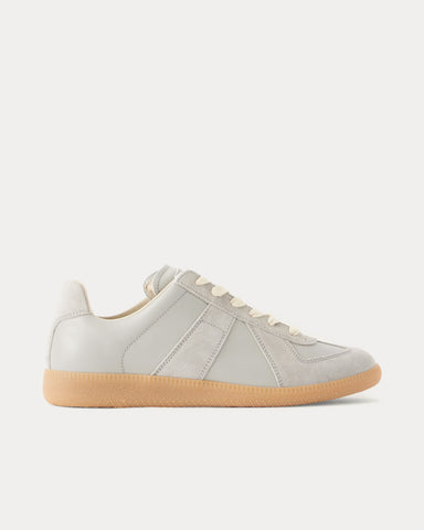Maison Margiela Replica Leather & Suede Grey Low Top Sneakers
