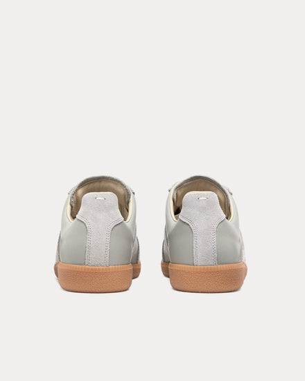 Maison Margiela Replica Leather & Suede Grey Low Top Sneakers - 4