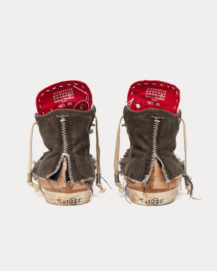 Maison Margiela Loved To Death Red / Brown High Top Sneakers - 3