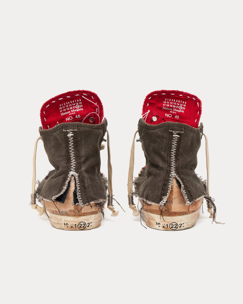 Maison Margiela Loved To Death Red / Brown High Top Sneakers - 3
