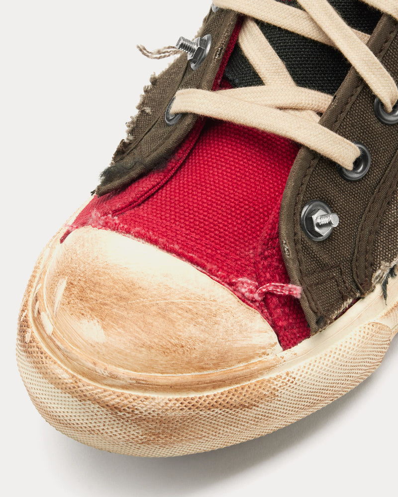 Maison Margiela Loved To Death Red / Brown High Top Sneakers - 4