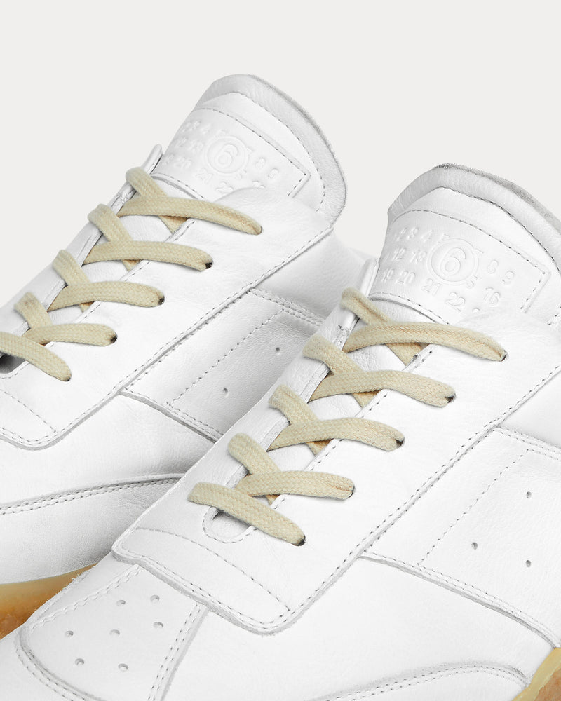 MM6 Maison Margiela Men's 6 Court Leather White Mules