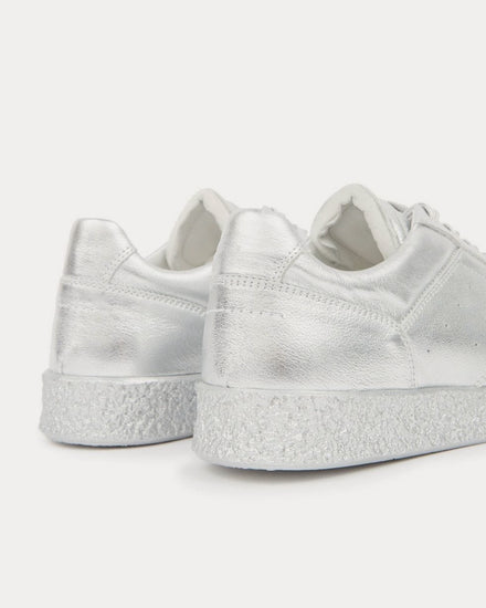 MM6 Maison Margiela Women's 6 Court Metallic Silver Low Top Sneakers