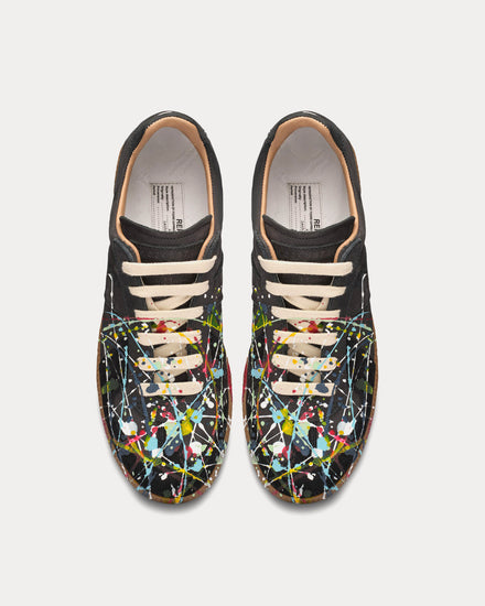 Maison Margiela Replica Paint Black Low Top Sneakers - 2
