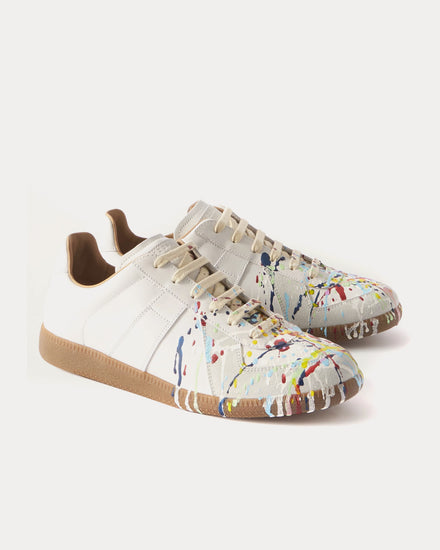 Maison Margiela Replica Paint Off-White Low Top Sneakers - 3