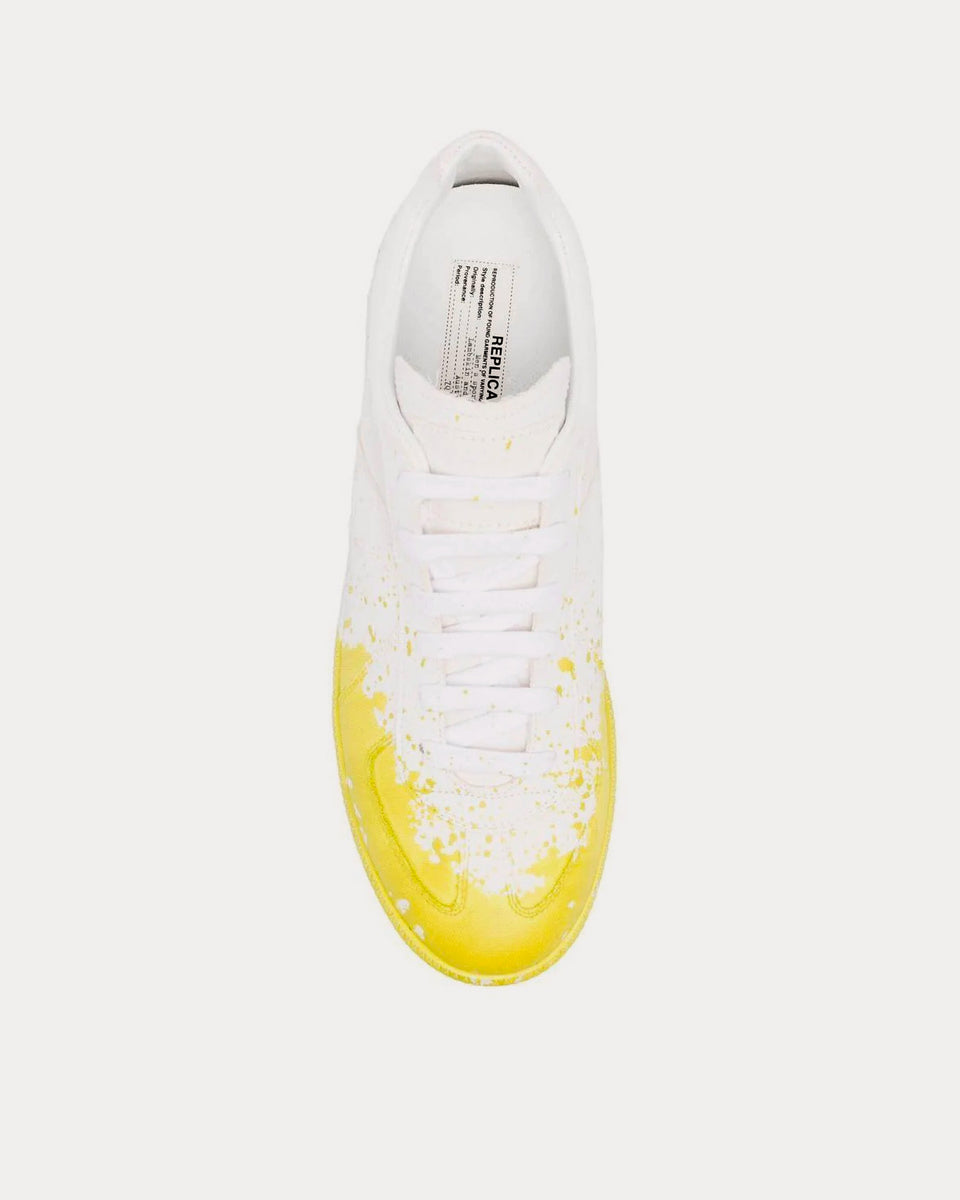 Maison Margiela Paint Replica Canvas White / Yellow Low Top Sneakers ...