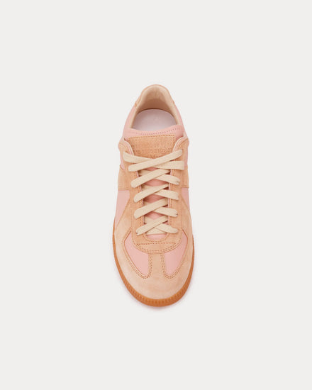 Maison Margiela Replica Leather & Suede Peach Low Top Sneakers - 2