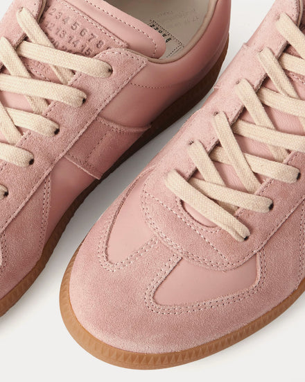 Maison Margiela Replica Leather & Suede Peach Low Top Sneakers - 5